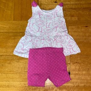 💜3 for $45 2T Girls Flamingo outfit